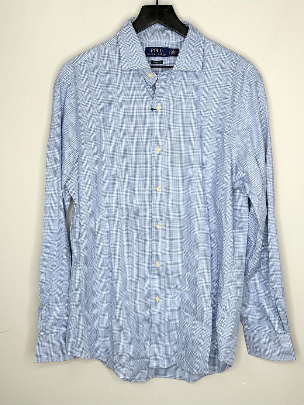 Polo Ralph Lauren Classic Blue Plaid Button Down Long Sleeve Shirt Size L NWT